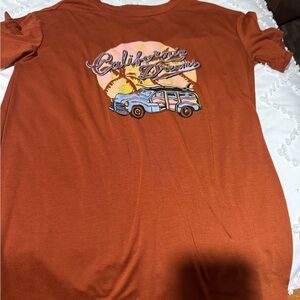 Orange Graphic Tee with California Dreams Print